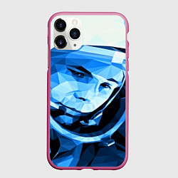 Чехол iPhone 11 Pro матовый Gagarin Art, цвет: 3D-малиновый