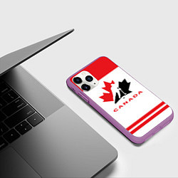 Чехол iPhone 11 Pro матовый Canada Team, цвет: 3D-фиолетовый — фото 2