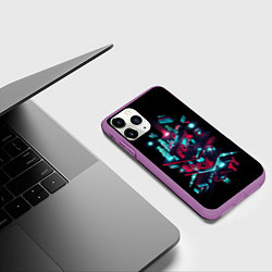 Чехол iPhone 11 Pro матовый Mr Robot City, цвет: 3D-фиолетовый — фото 2