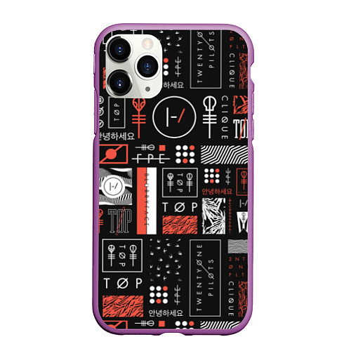 Чехол iPhone 11 Pro матовый 21 Pilots: Geometry / 3D-Фиолетовый – фото 1