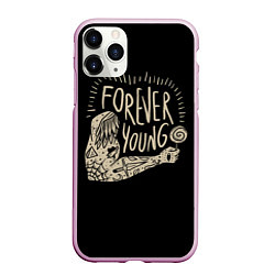 Чехол iPhone 11 Pro матовый Forever young, цвет: 3D-розовый