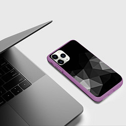 Чехол iPhone 11 Pro матовый Abstract gray, цвет: 3D-фиолетовый — фото 2