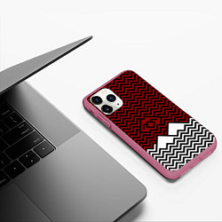 Чехол iPhone 11 Pro матовый Твин Пикс: Минимализм, цвет: 3D-малиновый — фото 2