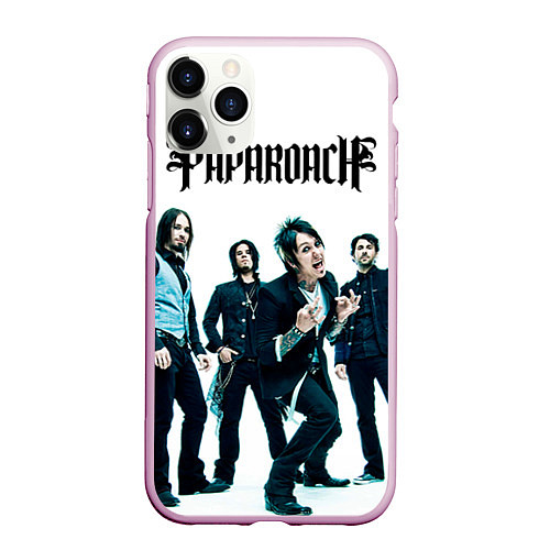 Чехол iPhone 11 Pro матовый Paparoach Band / 3D-Розовый – фото 1