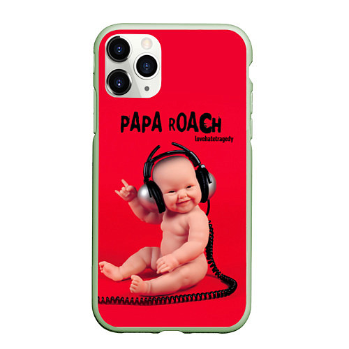 Чехол iPhone 11 Pro матовый Paparoach: Music Kid / 3D-Салатовый – фото 1