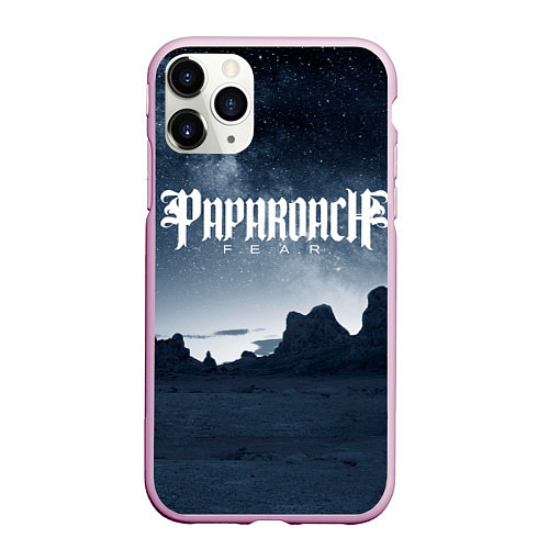 Чехол iPhone 11 Pro матовый Paparoach: Fear / 3D-Розовый – фото 1