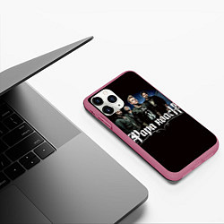Чехол iPhone 11 Pro матовый Paparoach: Black style, цвет: 3D-малиновый — фото 2