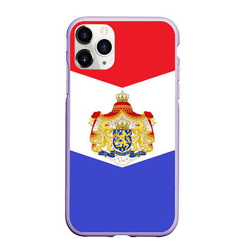 Чехол iPhone 11 Pro матовый Флаг и герб Голландии / 3D-Светло-сиреневый – фото 1