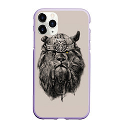 Чехол iPhone 11 Pro матовый Старый лев-воин, цвет: 3D-светло-сиреневый