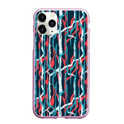 Чехол iPhone 11 Pro матовый Graffiti, цвет: 3D-розовый