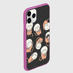 Чехол iPhone 11 Pro матовый Космические котики, цвет: 3D-фиолетовый — фото 2