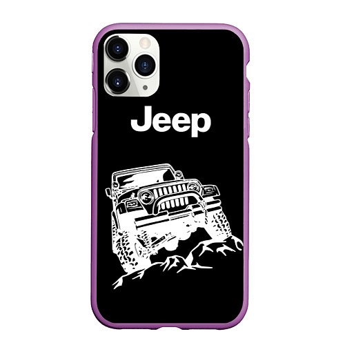 Чехол iPhone 11 Pro матовый Jeep / 3D-Фиолетовый – фото 1