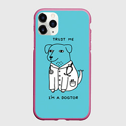 Чехол iPhone 11 Pro матовый Trust me, цвет: 3D-малиновый