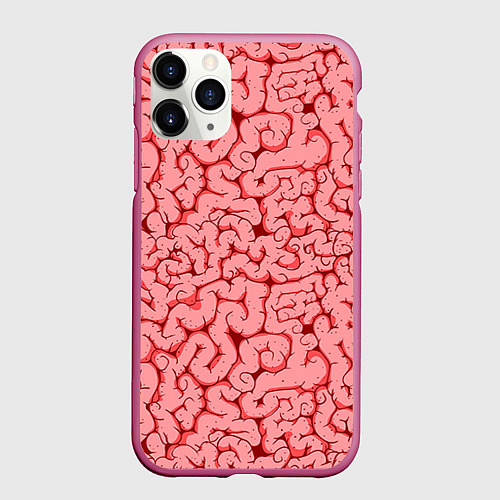 Чехол iPhone 11 Pro матовый Мозг / 3D-Малиновый – фото 1