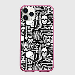 Чехол iPhone 11 Pro матовый Кости, цвет: 3D-малиновый