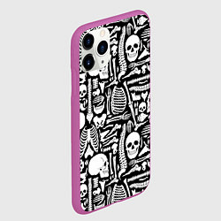 Чехол iPhone 11 Pro матовый Кости, цвет: 3D-фиолетовый — фото 2