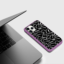 Чехол iPhone 11 Pro матовый Шприцы, цвет: 3D-фиолетовый — фото 2