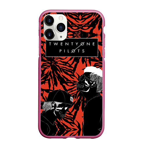 Чехол iPhone 11 Pro матовый Twenty One Pilots / 3D-Малиновый – фото 1