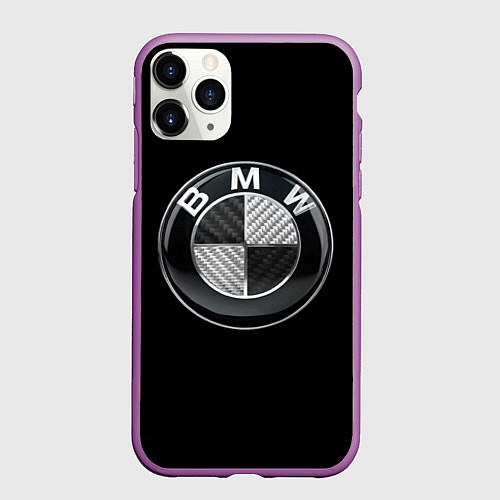 Чехол iPhone 11 Pro матовый BMW - emblem / 3D-Фиолетовый – фото 1