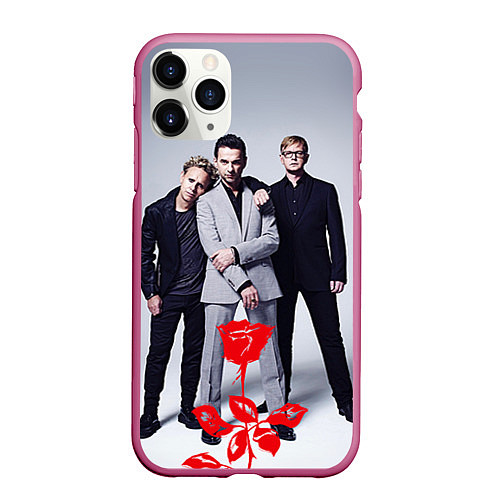 Чехол iPhone 11 Pro матовый Depeche Mode: Red Flower / 3D-Малиновый – фото 1