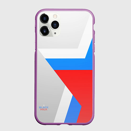 Чехол iPhone 11 Pro матовый Звезда России / 3D-Фиолетовый – фото 1