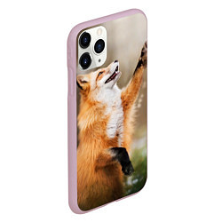 Чехол iPhone 11 Pro матовый Лиса с лапкой, цвет: 3D-розовый — фото 2