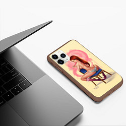 Чехол iPhone 11 Pro матовый Pin Up Girl, цвет: 3D-коричневый — фото 2