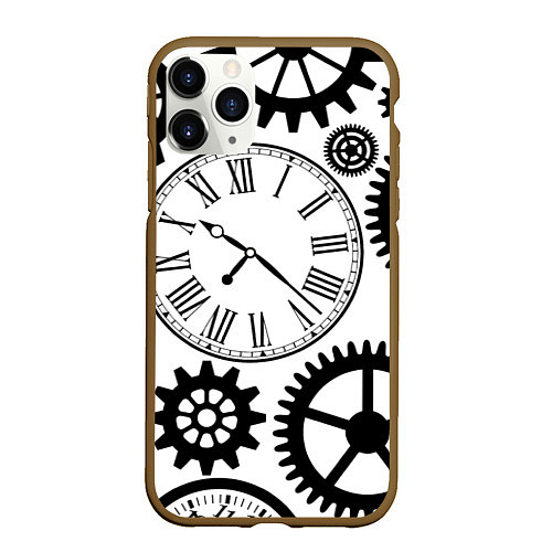 Чехол iPhone 11 Pro матовый Время не ждет / 3D-Коричневый – фото 1