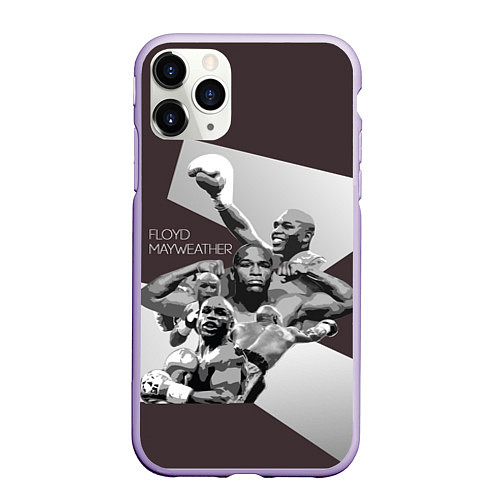 Чехол iPhone 11 Pro матовый Floyd Mayweather / 3D-Светло-сиреневый – фото 1