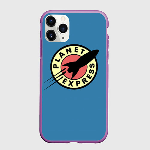 Чехол iPhone 11 Pro матовый Planet Express / 3D-Фиолетовый – фото 1