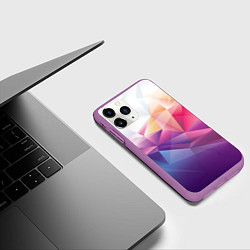 Чехол iPhone 11 Pro матовый Абстракция, цвет: 3D-фиолетовый — фото 2