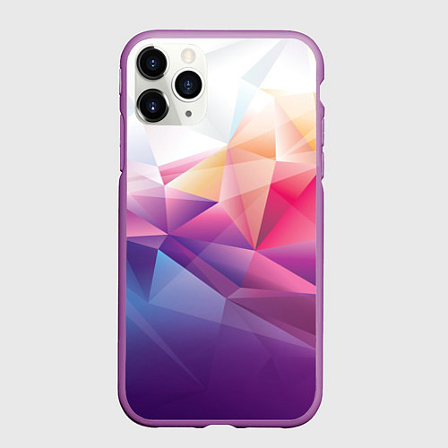 Чехол iPhone 11 Pro матовый Абстракция / 3D-Фиолетовый – фото 1