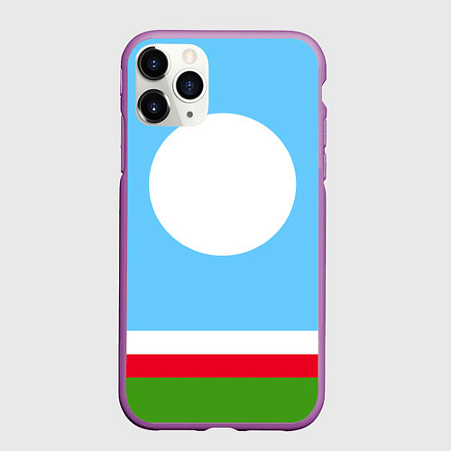 Чехол iPhone 11 Pro матовый Республика Саха / 3D-Фиолетовый – фото 1
