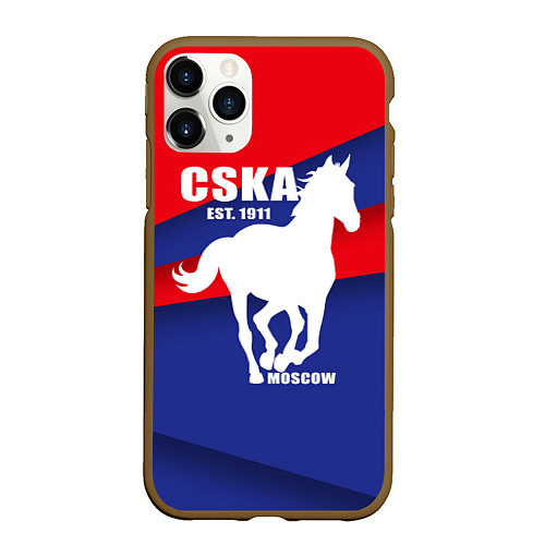 Чехол iPhone 11 Pro матовый CSKA est. 1911 / 3D-Коричневый – фото 1