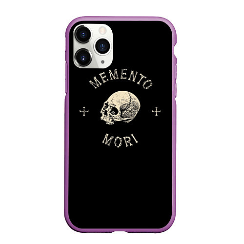 Чехол iPhone 11 Pro матовый Memento Mori / 3D-Фиолетовый – фото 1