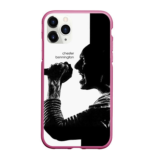 Чехол iPhone 11 Pro матовый Bennington Rock / 3D-Малиновый – фото 1