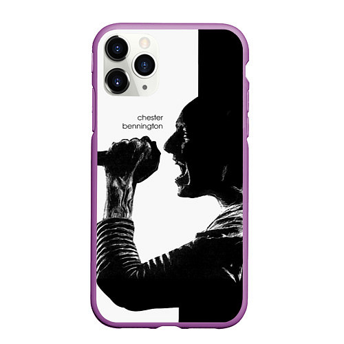 Чехол iPhone 11 Pro матовый Bennington Rock / 3D-Фиолетовый – фото 1