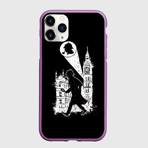 Чехол iPhone 11 Pro матовый Шерлок Холмс / 3D-Фиолетовый – фото 1