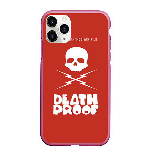 Чехол iPhone 11 Pro матовый Deatch Proof Skull / 3D-Малиновый – фото 1