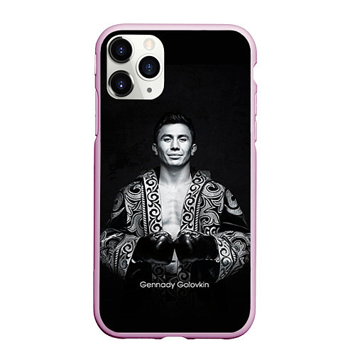 Чехол iPhone 11 Pro матовый Геннадий Головкин / 3D-Розовый – фото 1
