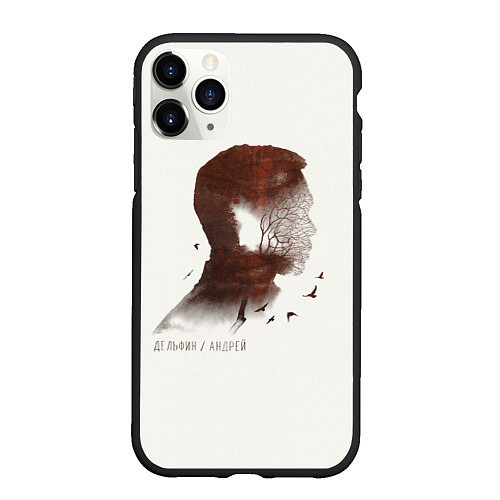 Чехол iPhone 11 Pro матовый Дельфин/Андрей / 3D-Черный – фото 1