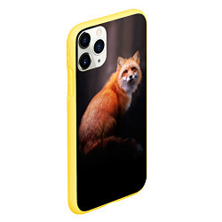 Чехол iPhone 11 Pro матовый Лис в сумраке, цвет: 3D-желтый — фото 2