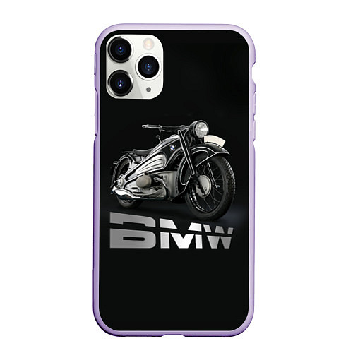 Чехол iPhone 11 Pro матовый Мотоцикл BMW / 3D-Светло-сиреневый – фото 1