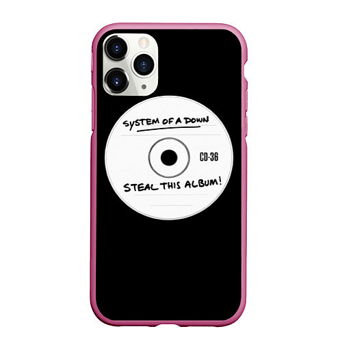 Чехол iPhone 11 Pro матовый SOAD: Steal this album / 3D-Малиновый – фото 1