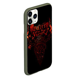 Чехол iPhone 11 Pro матовый Bullet For My Valentine, цвет: 3D-темно-зеленый — фото 2