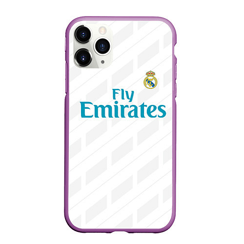 Чехол iPhone 11 Pro матовый Real Madrid / 3D-Фиолетовый – фото 1
