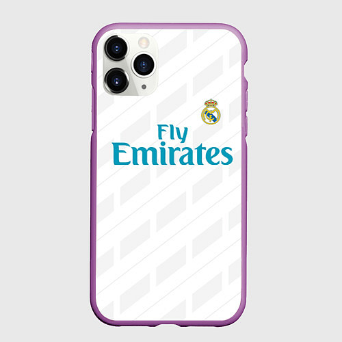 Чехол iPhone 11 Pro матовый Real Madrid / 3D-Фиолетовый – фото 1