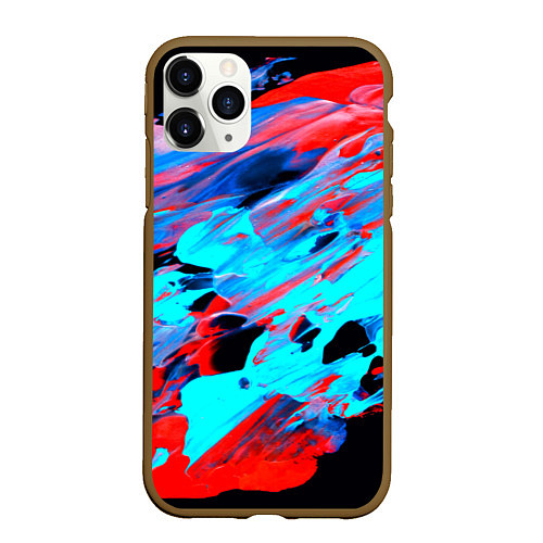 Чехол iPhone 11 Pro матовый Краски лета / 3D-Коричневый – фото 1