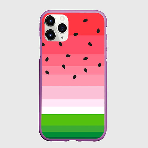 Чехол iPhone 11 Pro матовый Арбузик / 3D-Фиолетовый – фото 1