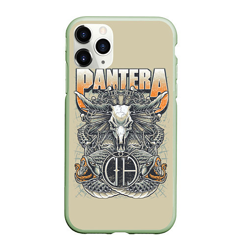 Чехол iPhone 11 Pro матовый Pantera: Wild Goat / 3D-Салатовый – фото 1